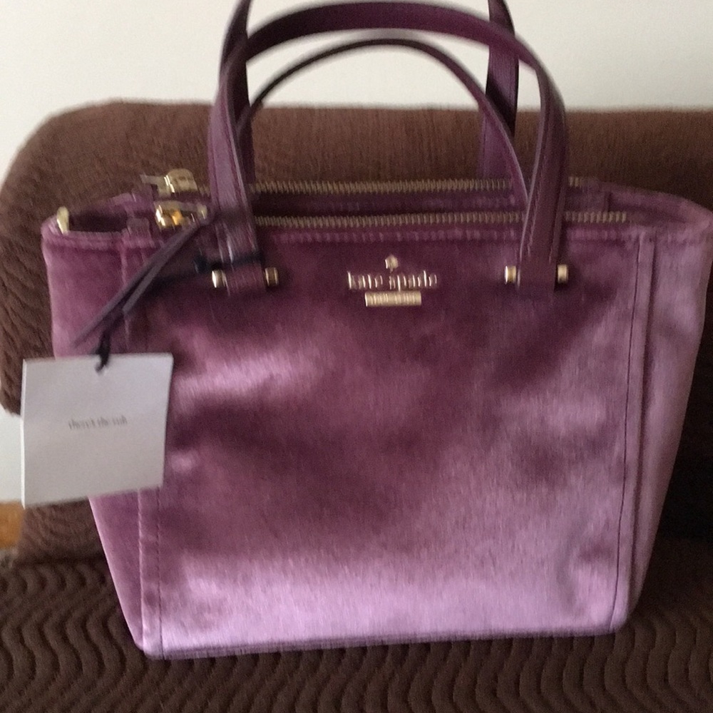 NWT Kate Spade Plum Crossbody in crushed velvet